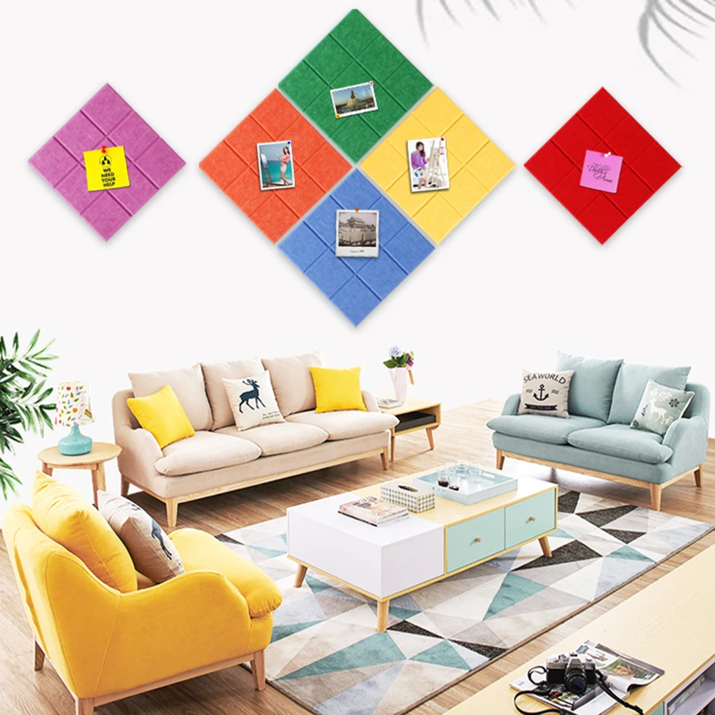 

4 Pcs Photo Display Board Felt Wall Decoration Cork DIY Message Square Artworks Office