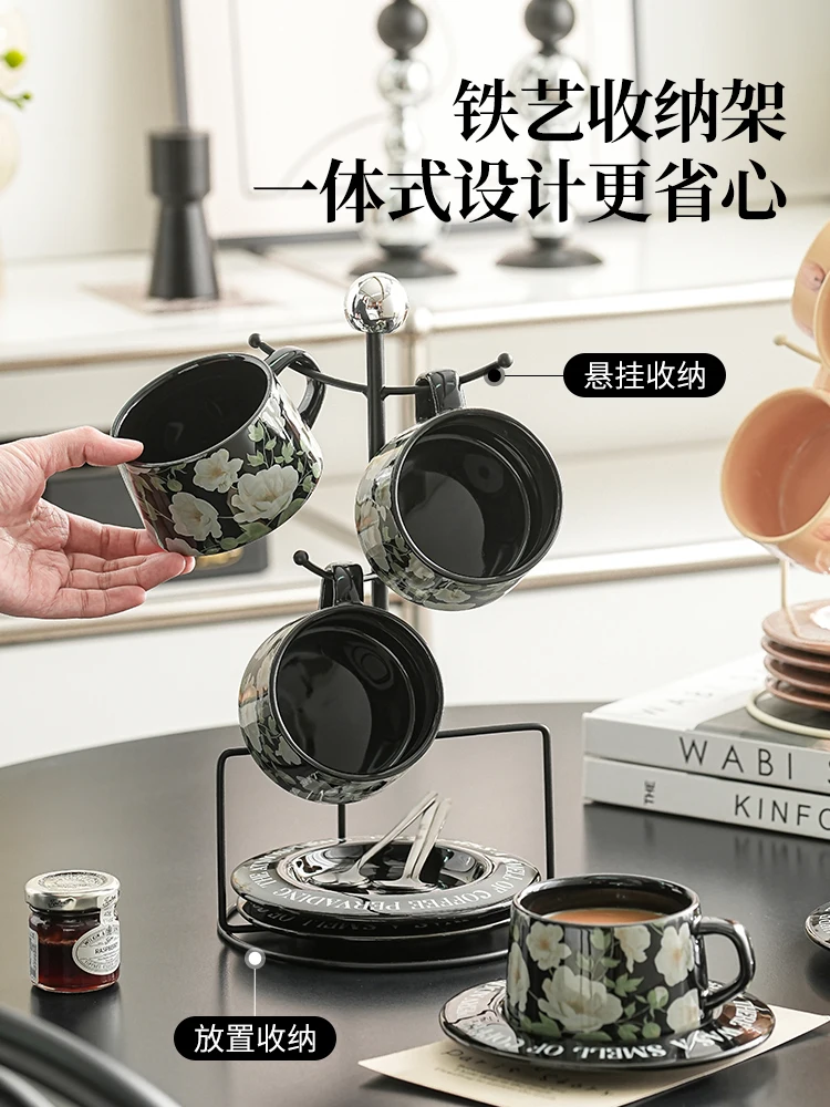 

Английский сервиз для послеобеденного чая Кофейная чашка Изысканная посуда для послеобеденного чая Европейский сервиз для послеобеденного чая Французская красная чашка