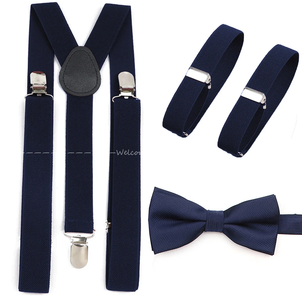 Suspensório elástico suspensórios braçadeira camisa manga bowtie conjunto masculino feminino smoking terno unisex suspensórios ajustáveis acessórios de casamento presente