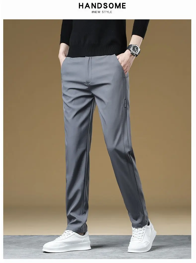 Herren-Herbst-Winter-Hose, dick, warm, Business, gerade geschnitten, lässig, modisch, koreanischer Fleece-Stil, schwarz, grau, Baggy, Y2K-Hose, vielseitig einsetzbar – Detail 17
