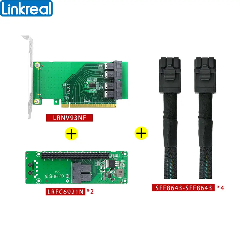 Imagem -02 - Linkreal-solução de Expansão Gpu Pcie3.0 x U.2 Nvme e Expansão Slot Card Placa-mãe Necessidade Pcie Suporte Bifurcação