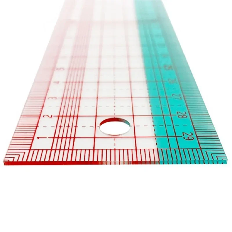 30cm Garment Ruler Two Color Grading Ruler Metric Ruler Clothing Tool 8030B