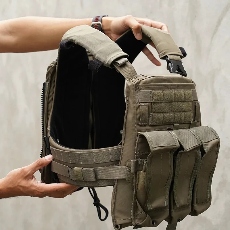 Military Fan Tactical Vest Front and Rear Plates with H Frame Flap Triple Set