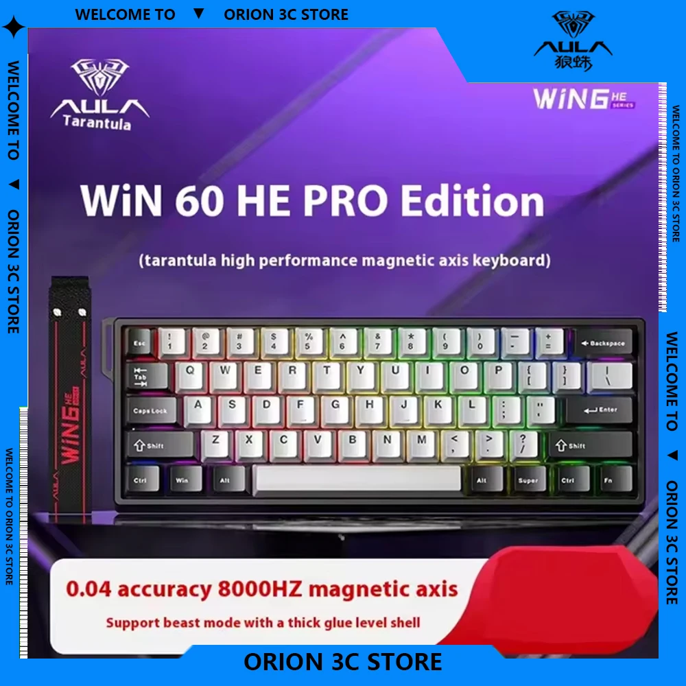 Aula Win60 Win68 He 8k Wired Hot-Swap RGB Esports Magnetic Switch Keyboards Customized Mechanical Keyboard Gamer Accessories