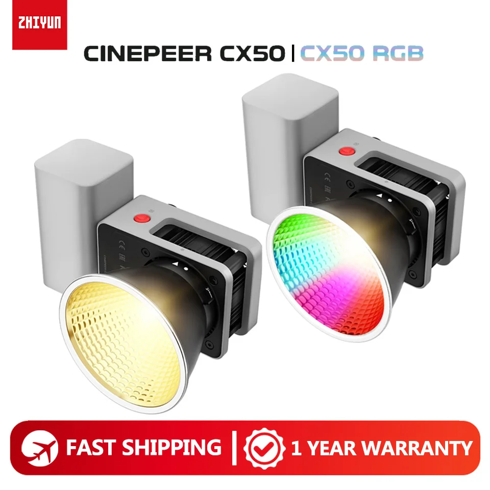 

ZHIYUN CINEPEER CX50 RGB Bi-color 50W Photography Light Portable Pocket Fill Light for Outdoor Studio Live Video Shooting