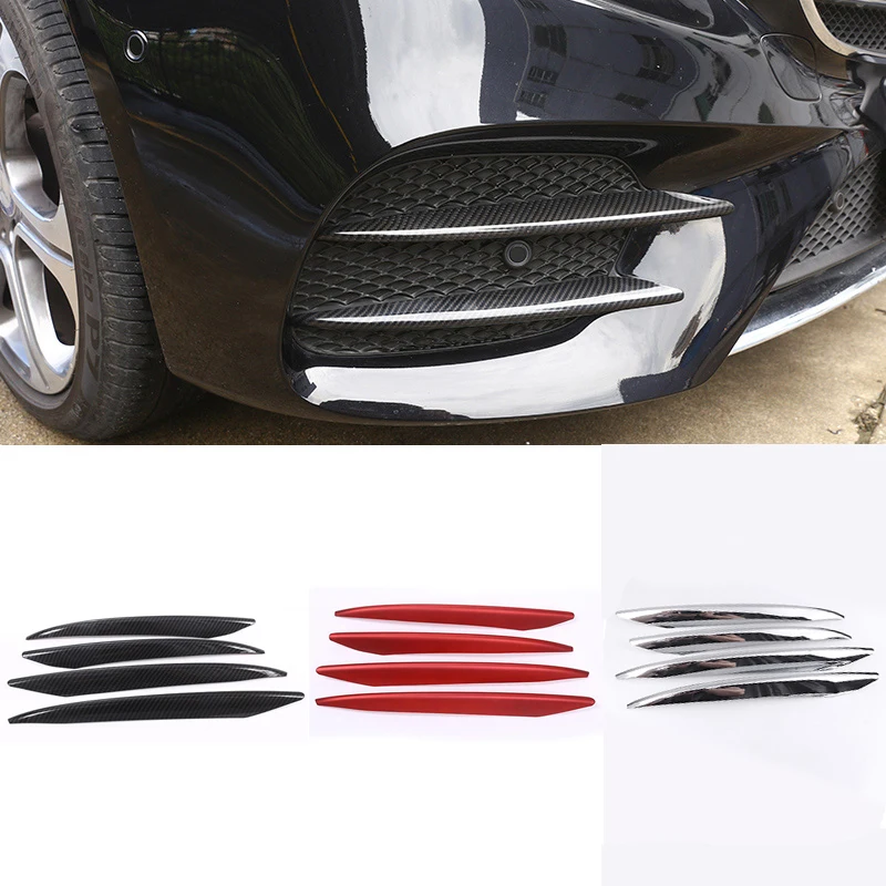 

For Mercedes-Benz E Class W213 2017-2020 4x Carbon Fiber Color Car Front Fog Light Fog Lamp Strip Cover Trim Car Interior