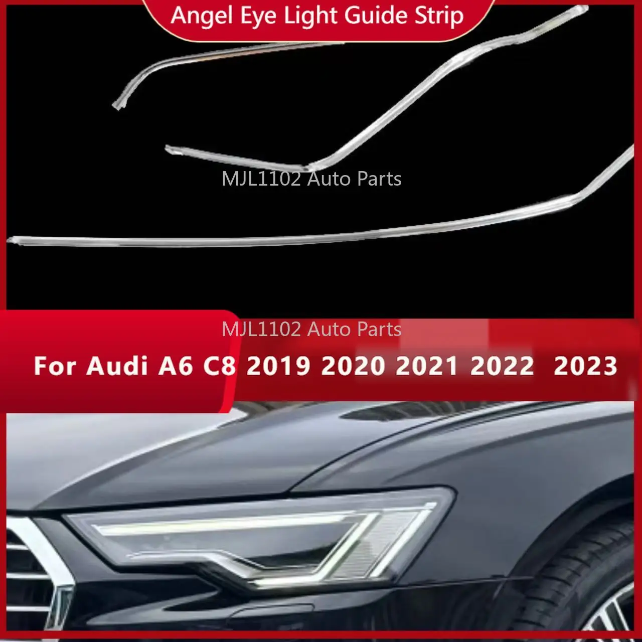 

New Angel Eye Light Guide Strip For Audi A6 C8 2019 2020 2021 2022 2023 Car Headlight Daytime Running Light Tube Light Plate
