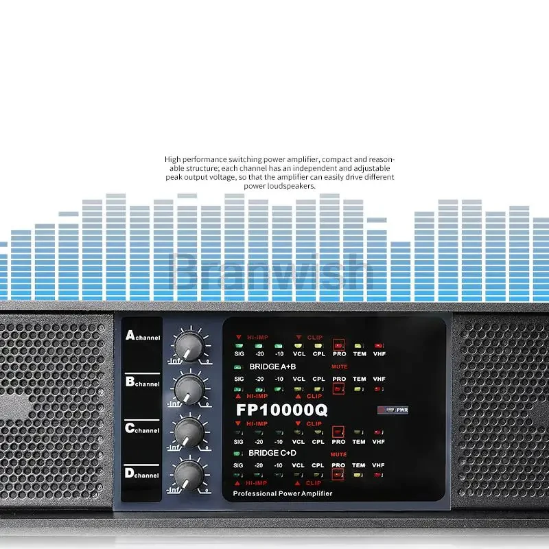 1350/2350W  Power Amplifier 2/4 Channel Line Array Sound System Professional Audio 2U Post Amp For Stage Home Theather DJ
