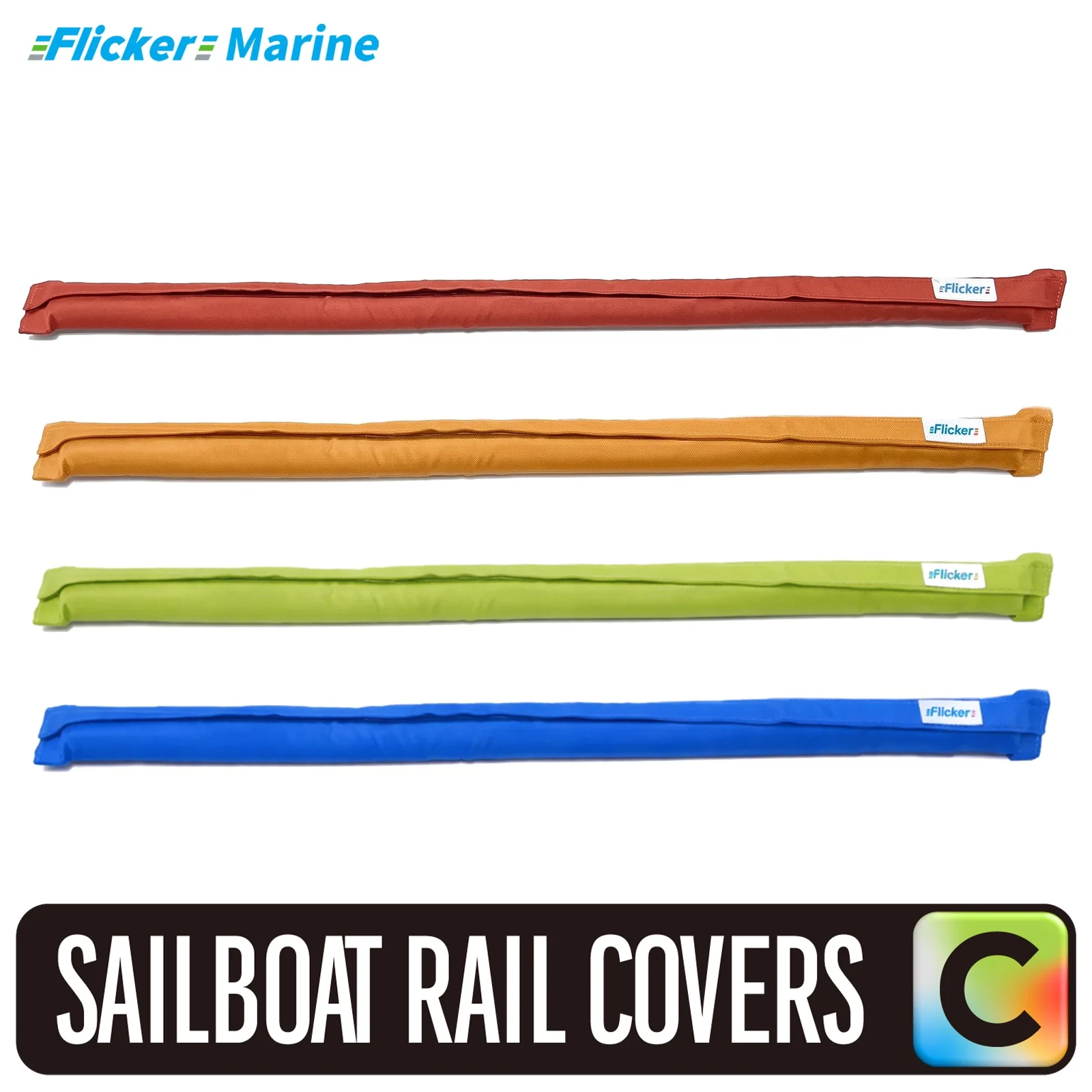 FLICKER MARINE Colorful Sailboat Rail Covers, Soft Protective Design, Durable Marine Fabric, Secure Fit, Deck Protection, Compat