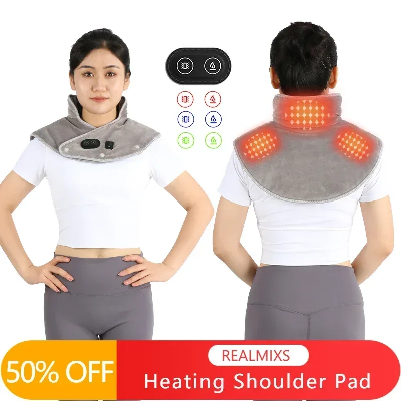 Electric Heating Shoulder Neck Pad Massager Three Gear Hot Compress Cervical Shawl Warmer USB for Shoulder Neck Back Relax Brace