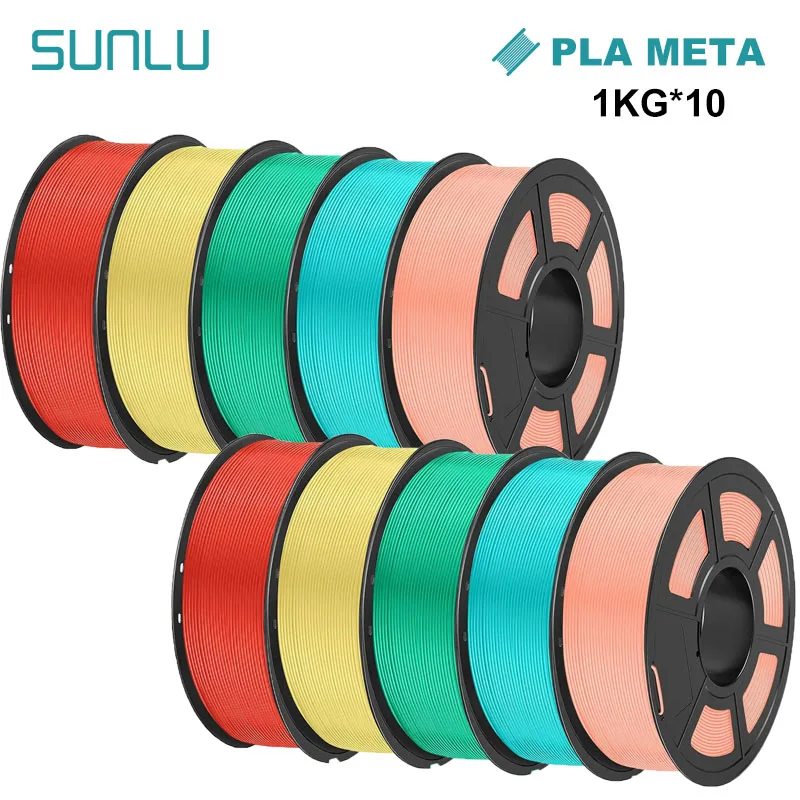 SUNLU PLA Meta 3D Filament 10KG 1.75MM No Bubble Odorless High Liquidity Better For Fast Printing Eco-Friendly Artwork Design