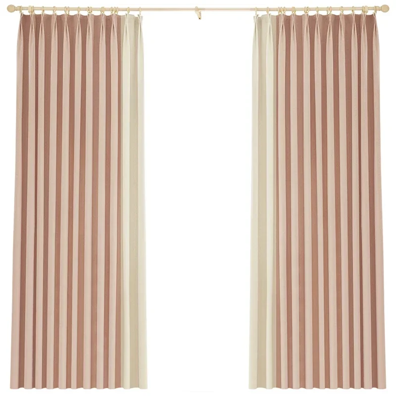 Pink French Romantic Curtains for Living Dining Room Bedroom New Netflix Girl Princess Wind Blackout Coloring Senior Sense