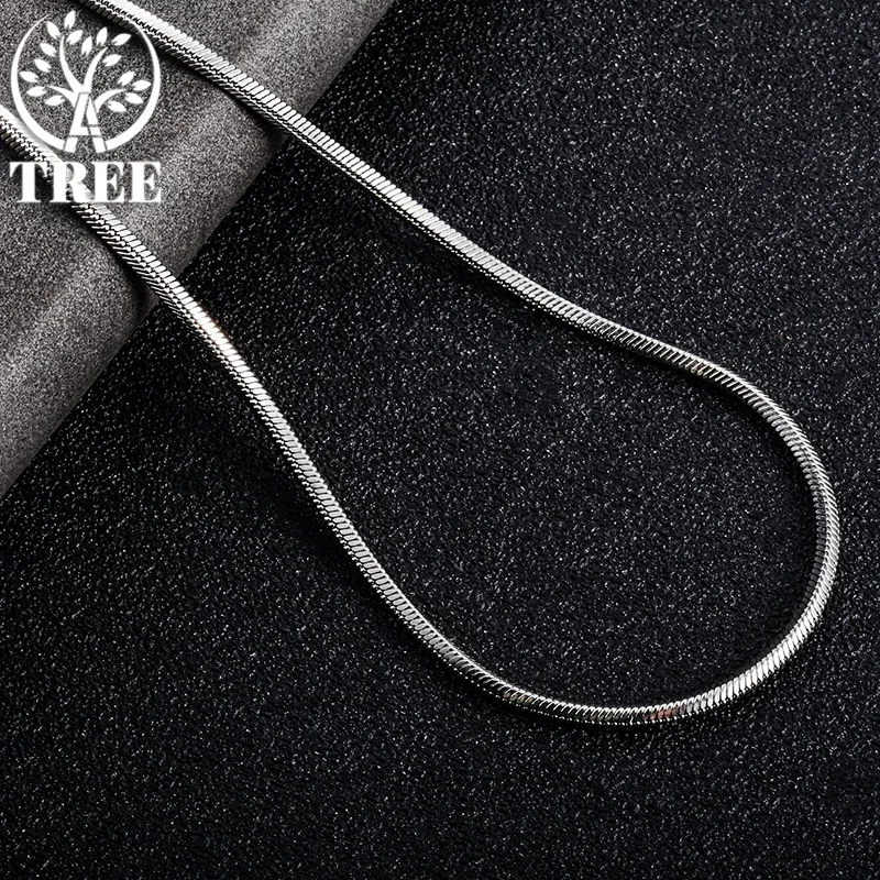 

ALITREE Women Men Round Snake Chain Necklace 925 Sterling Silver 18K Gold Width 1mm 2mm 3mm Long Necklaces Fashion Jewelry Gifts