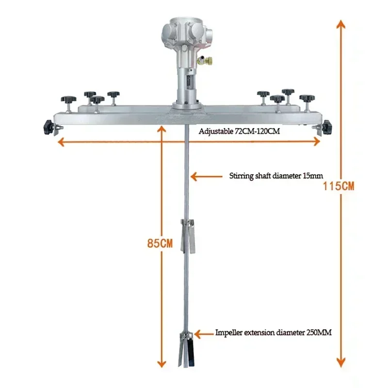 Upgrade Tool 1/4HP Pneumatic /Electric Disperser Horizontal Plate IBC Ton Bucket Mixer, Hand-held Explosion-proof Paint Agitator