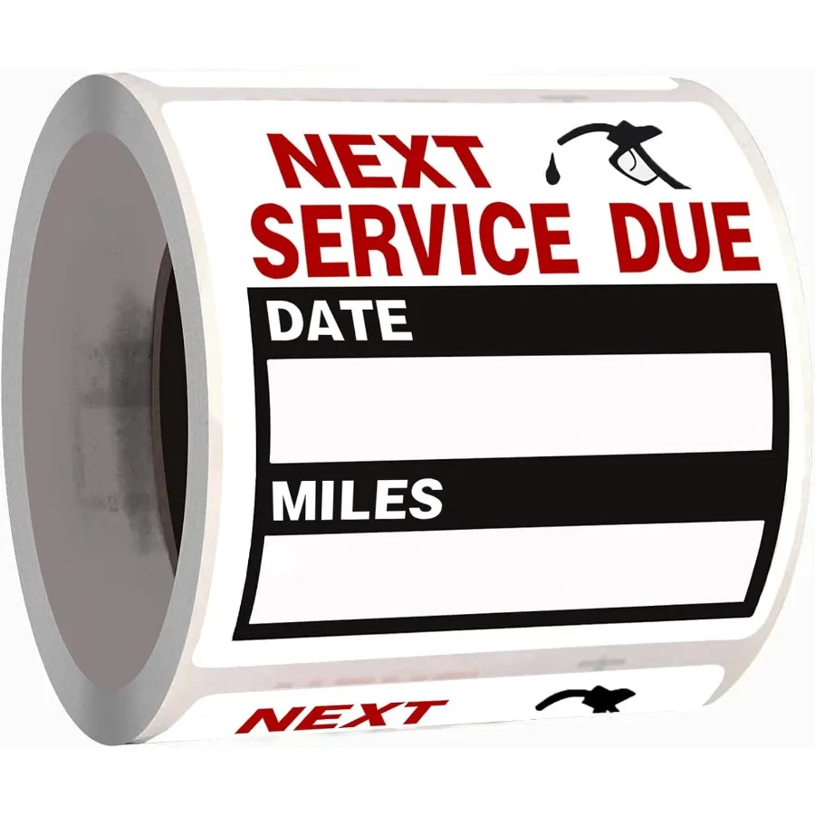 

Oil Change Stirs Service Reminder Labels Auto Mnce Service Due Reminder Stirs Labels 2 x 2 Inch 1 Roll Black