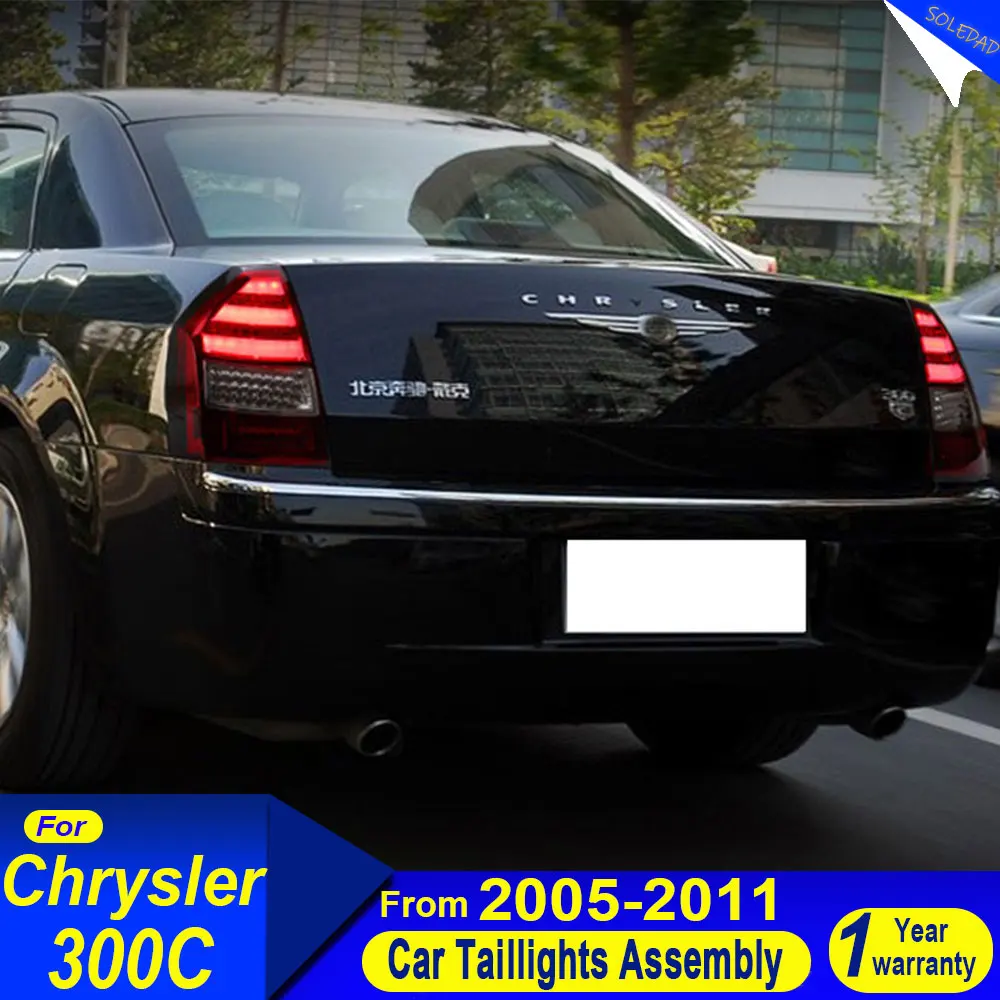 A pair Car Styling for Chrysler 300C Rear Lights Taillights 2005-2010 300C Tail Light LED Dynamic Turn Signal DRL Brake Lights