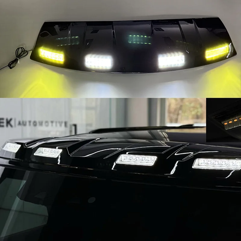 

Подходит для range land rover defend, автоматическая рама крыши, платформа, спойлер с четырьмя глазами, прожектор, наружное освещение на крышу автомобиля с переключателем