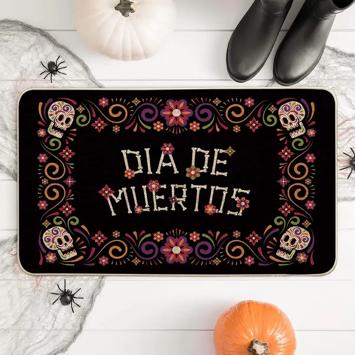 Mexico Day of The Dead Entrance Doormat Decor Dia De Muertos Kitchen Hallway Balcony Rug Living Room Carpet Halloween Decoration