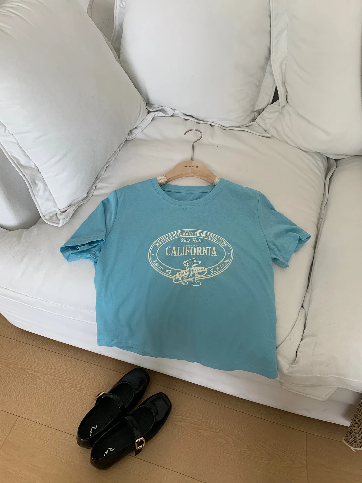 

Korean Sle plus Size T-irt Women Summer Casual round Ne ort Sve Letter Print Unique Design Cotton Polyester Blend