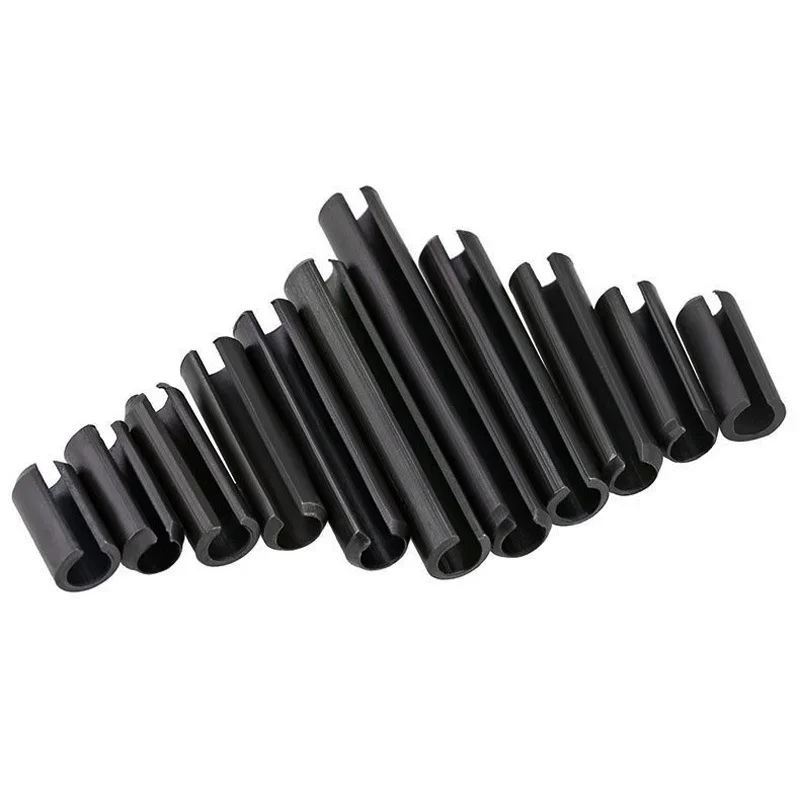 65Mn Schwarzer Schlitzfederstift M1.5-M12 Elastischer Rollstift Geteilter Dübel Spannstift – Detail 4