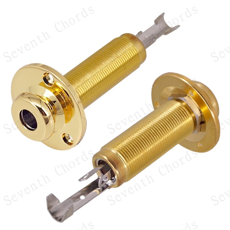 1Pcs Messing 1/4 "6,35 Strap Lock Pin Jack Ende Ausgang Eingang Buchse Für Bass Akustische Elektrische Gitarre Zubehör teile – Detail 16