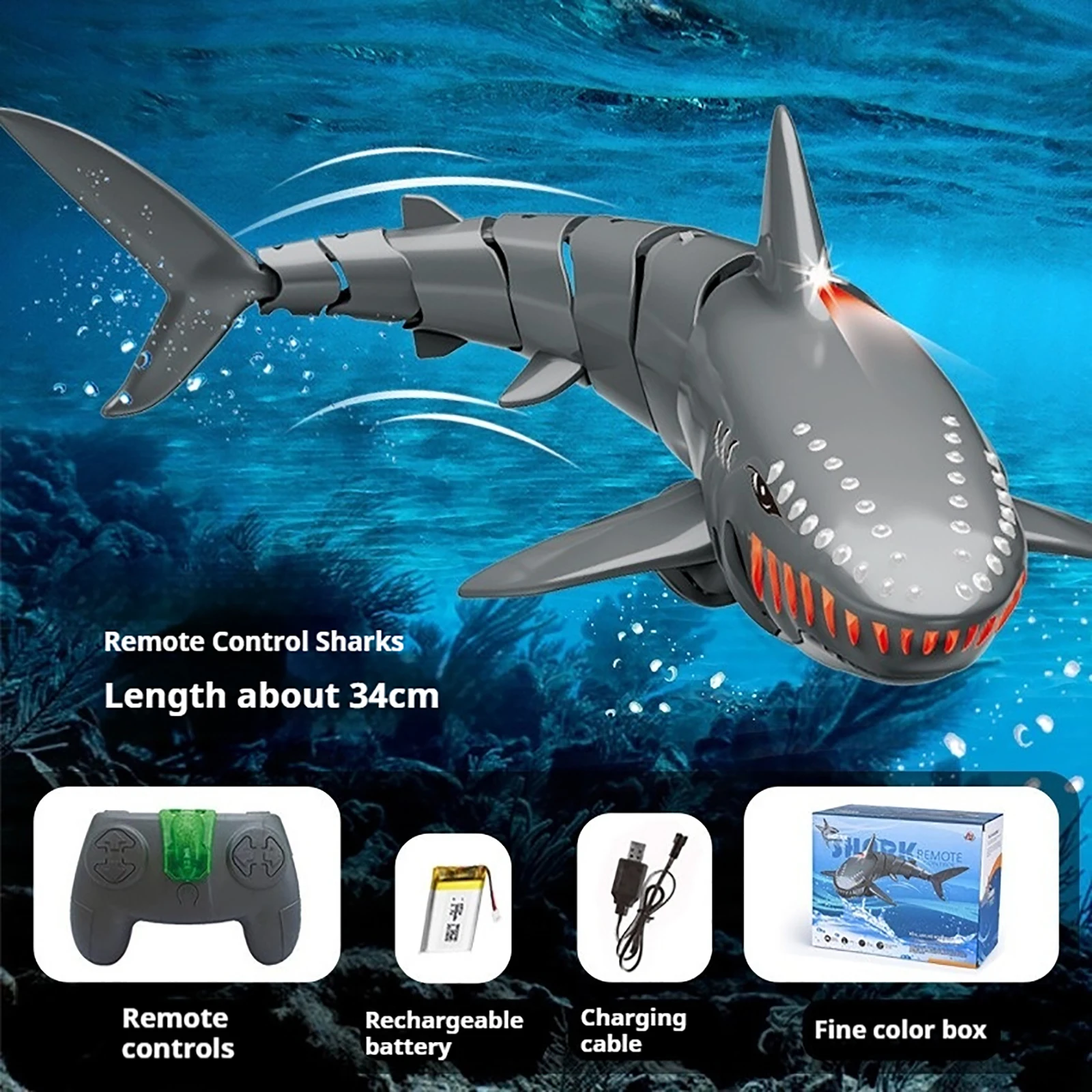 Jouet Requin Télécommandé Sans Fil, Simulation de Crocodile, Requin Nageur, pour Enfant