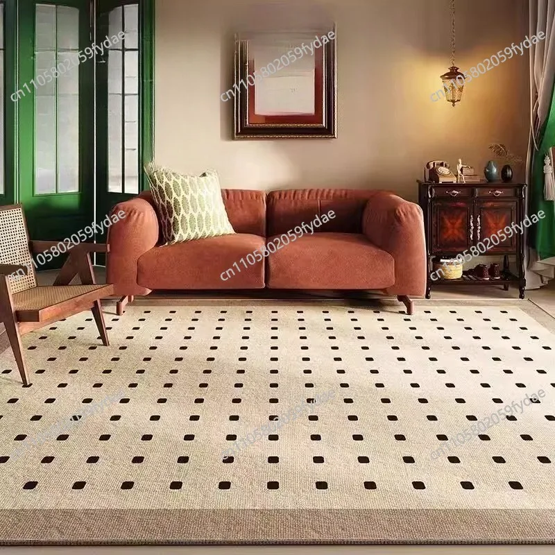 Retro Rug for Living Room - No-Rinse, Wipeable Bedside Rug, Sofa Rug, Coffee Table Rug Waterproof and Stain-Resistant