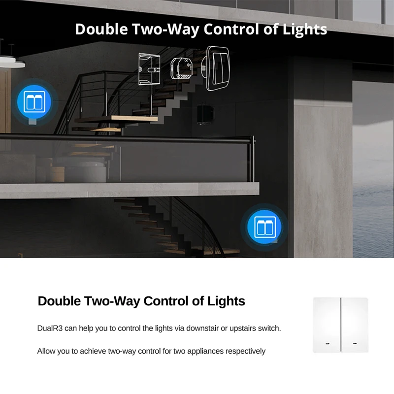 Itead SONOFF DUAL R3/DUAL R3 Lite WiFi MINI Switch With Power Metering 2 Gang Dual Relay Module Control Via Alexa Google Home