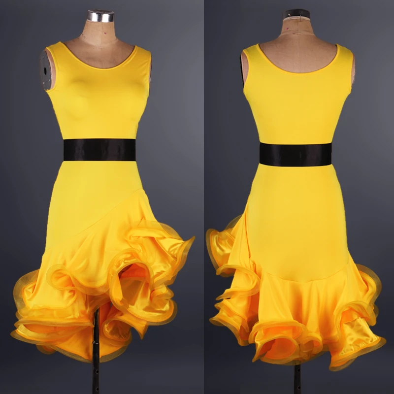 Sukienka taneczna na zawody, wzór w kropki, spiralny wzór rybiej ości, styl latynoski, rumba, cha cha, salsa, tango, jednoczęściowa, rozmiary S-XXXL, model L045