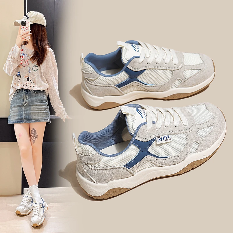 

IWomen's American Retro German Training ShoeFlat Heel, Trendy Color Blocking, Lightweight and Comfortable Sneakers