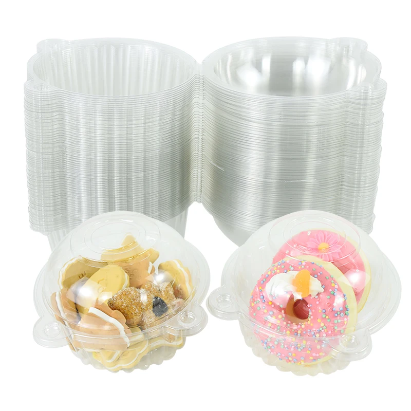10pcs Round Cheesecake Boxes Slice Cake Box Transparent Cupcake Slice Container With Lid for Bakery Party Wedding Dessert Decor