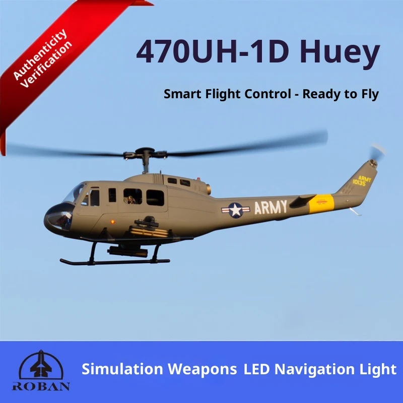 

Collection level model ROBAN 470UH-1D Huey helicopter remote control model, metal body ceiling, oversized competitive drone, rea