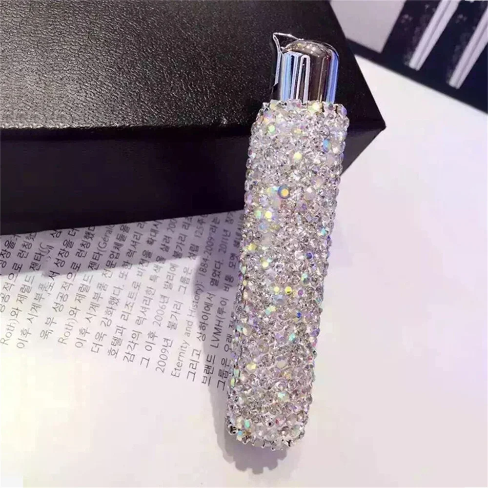 Rhinestone Lighter Women Cigarette Smoking Accessories Butane Refillable Mini Torch Lighters for Girls Gift Luxury Diamond