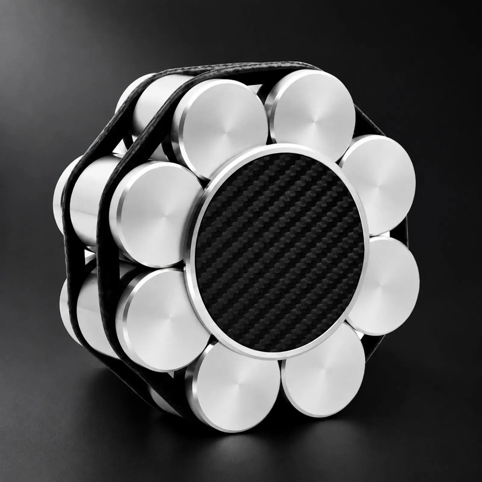 Vinyl Platter Stabilizer Puck Vibration Damping Platter Stabilizer with Carbon-Fiber Top Vinyl Turntable Weight Anti-Resonant