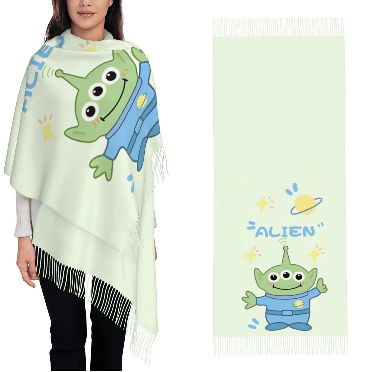 Toy Story Alien Patroon Sjaal voor Dames Herfst Winter Sjaals en Wrap Grote Sjaal Sjaal Lichtgewicht