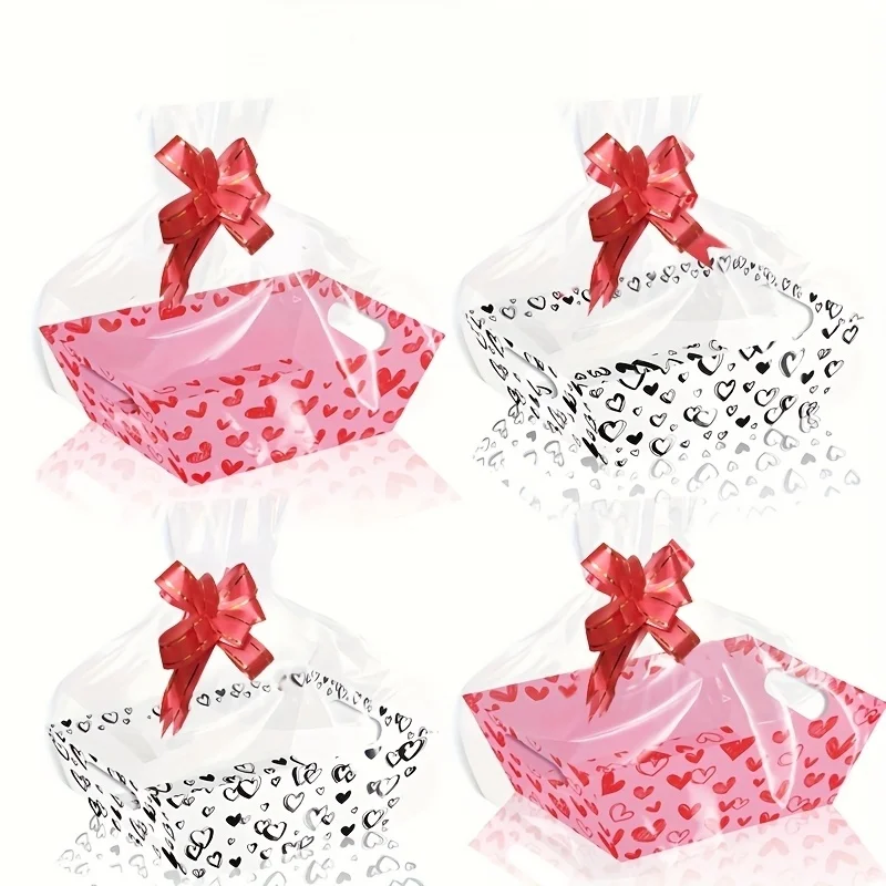 12 Stück herzförmige Geschenkboxen zum Valentinstag und Muttertag mit Schleifen, Partydekorationen, Pappbecher für Hochzeiten, Geburtstage