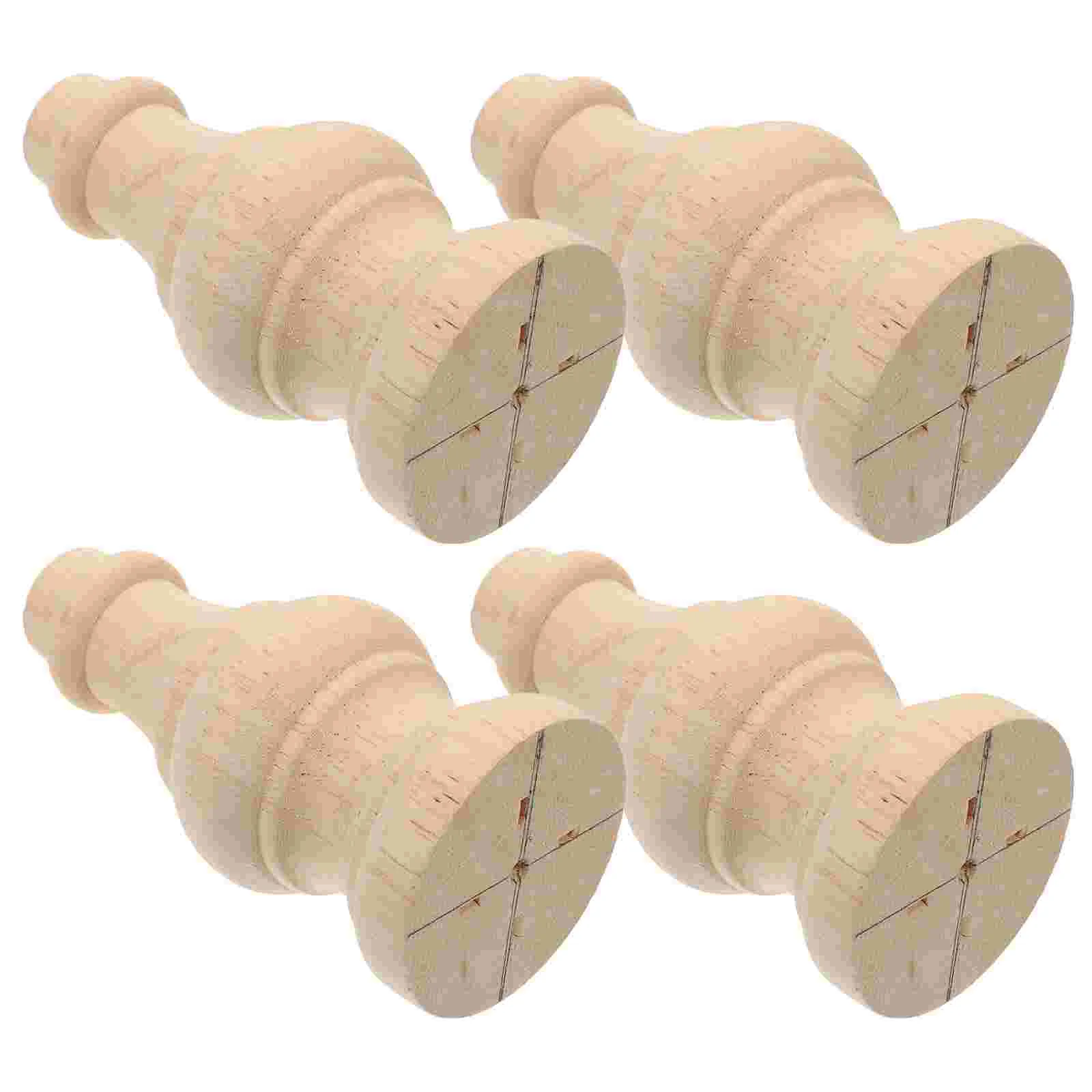 4 Pcs Solid Wood Home Feet Vintage Legs for Furniture Table Carving Sofa Decorative