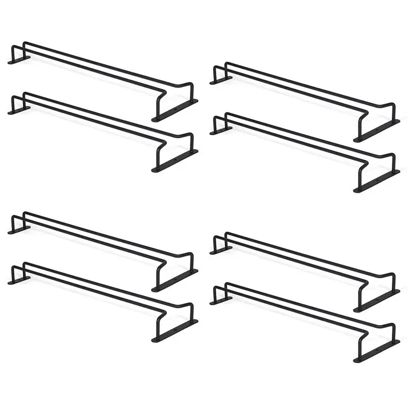 

Large Stemware Wine Glass Hanger Rack Under Cabinet Kitchen Bar Storage Black Iron 17 Inch Set Of 8 New