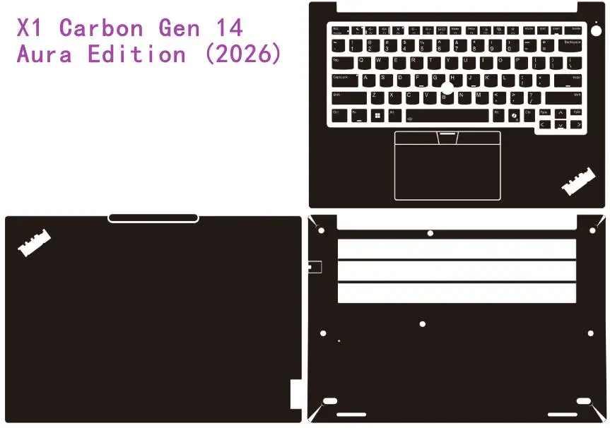 for Lenovo ThinkPad X1 Carbon Gen 14  Aura Edition 2026 / X1 Carbon Gen 13 2025  Gen 12 2024 Pre CUT Laptop Skins Vinyl Sticker
