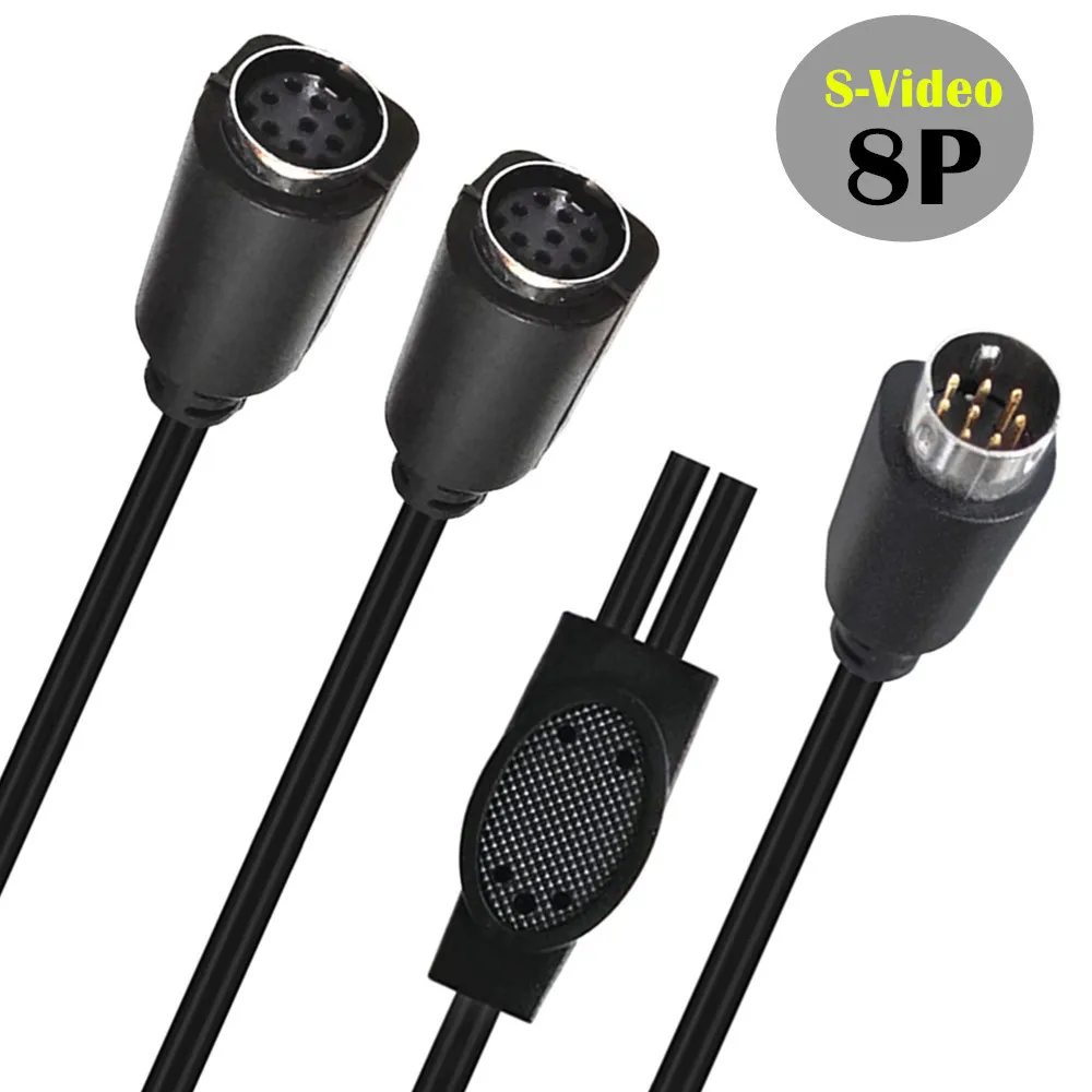 50cm Mini DIN 8-Pin Splitter Y Adapter Cable,mini Din 8 Core Audio/video Cable, S-video Set-top Box Cable 0.5m