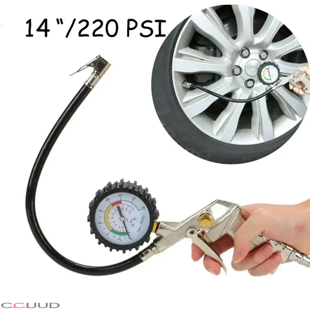 

Auto Tire Pressure Gauge Pressure Gun Type For Air Compressor Car Motorcycle SUV Inflator Pump Tire Repair Tool