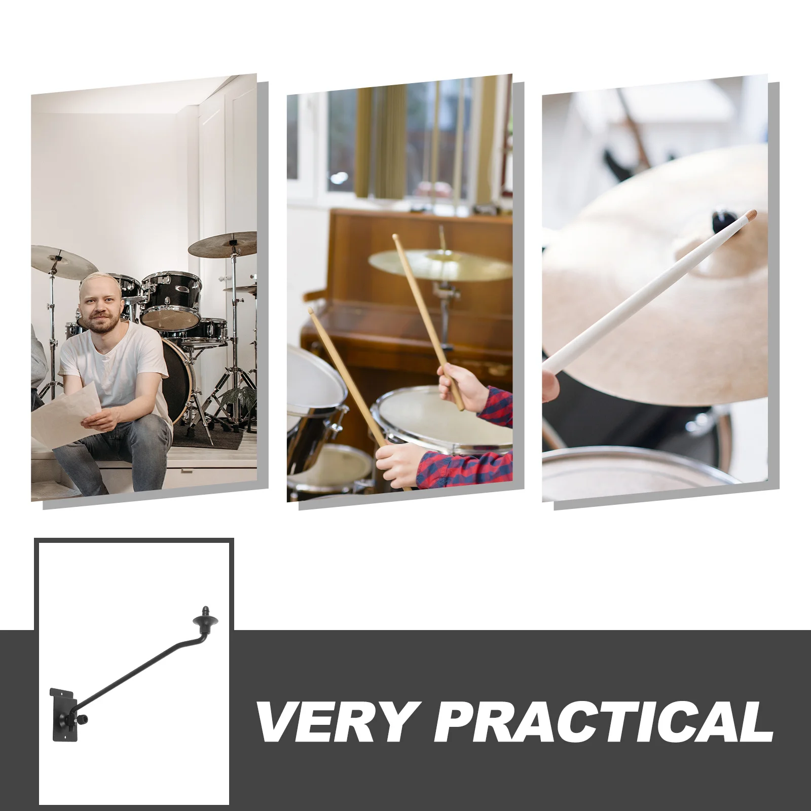 

Wall Hanger Iron Drum Holder Space-Saving Wall Mount Rack For Studio Office Cymbal Stand Cymbal Boom Arm Drum Accessories