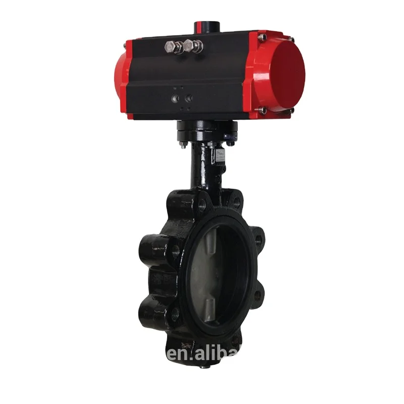 TKFM ptfe lined rotork pneumatic actuator control wafer lug type butterfly valve for water supply