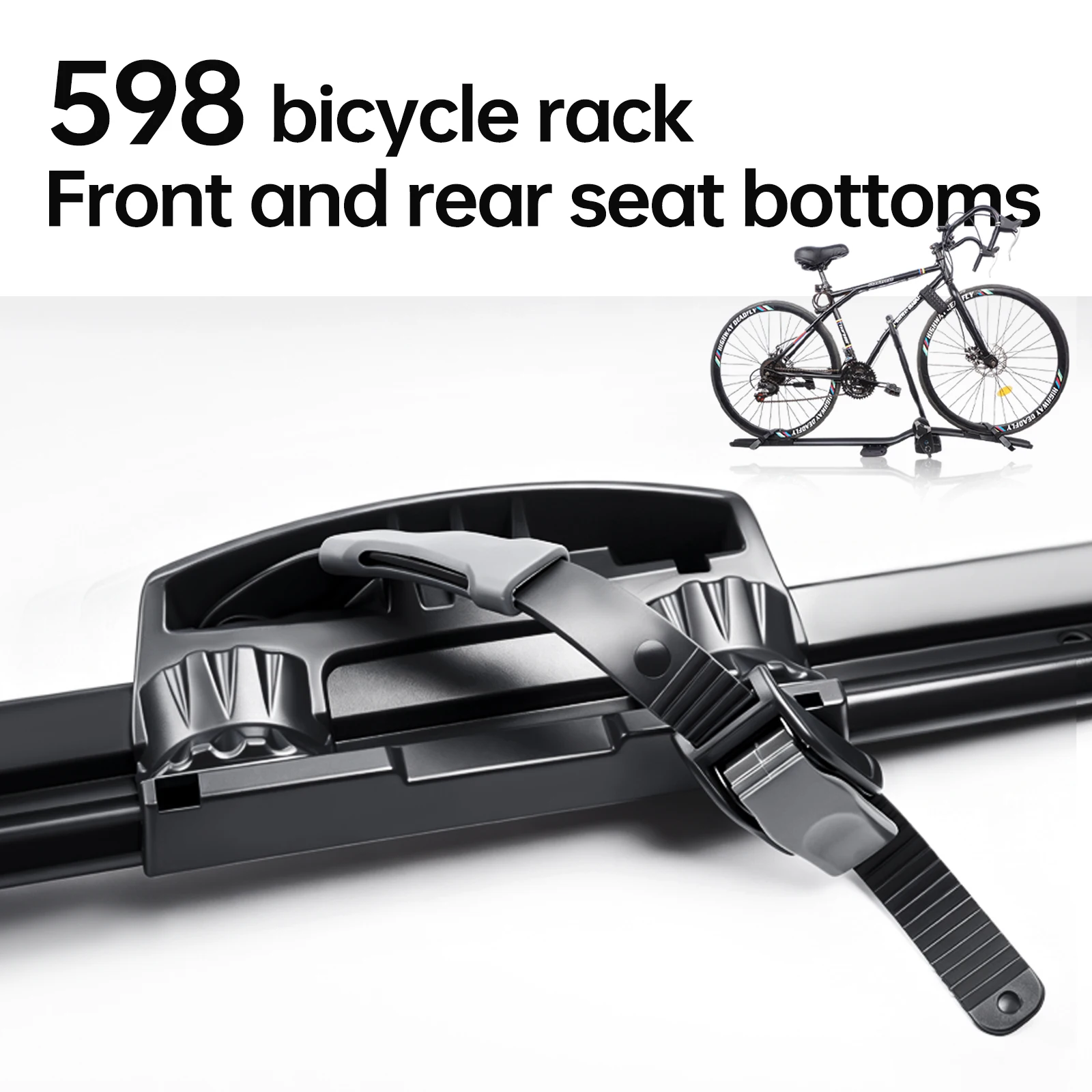 598 Roof Bicycle Rack Replacement Base, Wheel Holder with Quick Fix Straps，Fit for 598 Bike Roof Rack
