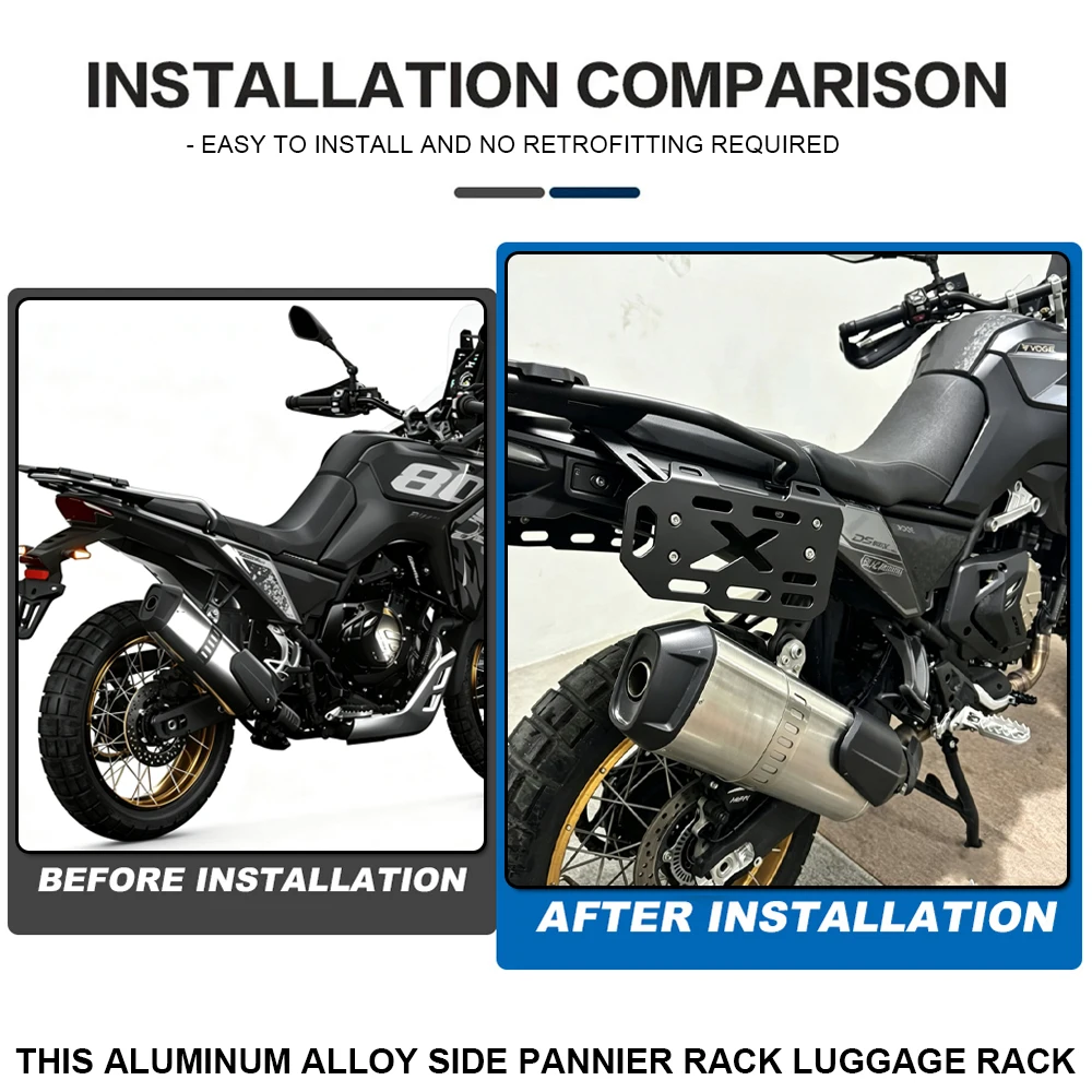 For Voge DS 800 X Rally DS800XRally DS800 X 2025- Rear Luggage Rack Cargo Side Panniers Rack Luggage Saddlebag Carrier Bracket