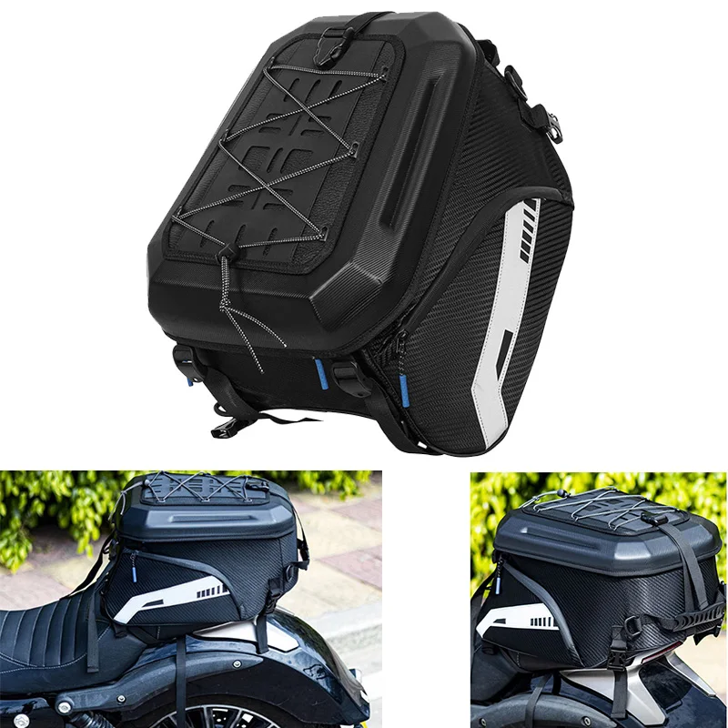 Motorcycle Rear Seat Bag Tail Bag Waterproof Large Capacity Helmet Storage Bag Travel Backpack Rider Luggage Gear for Motorbike