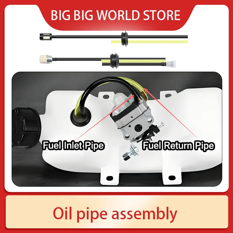 

Universal Fuel Filter Kit with Fuel Pipe Hose - Replacement Parts for Brush Cutter Strimmer Lawn Mower Garden Power Tools