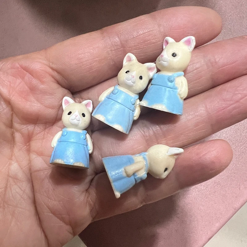 1PC 1:12 Dollhouse Miniature Forest Family Rabbit Kitty Squirrel Animal Model Doll For Girl's Pretend Play Gifts Ornaments