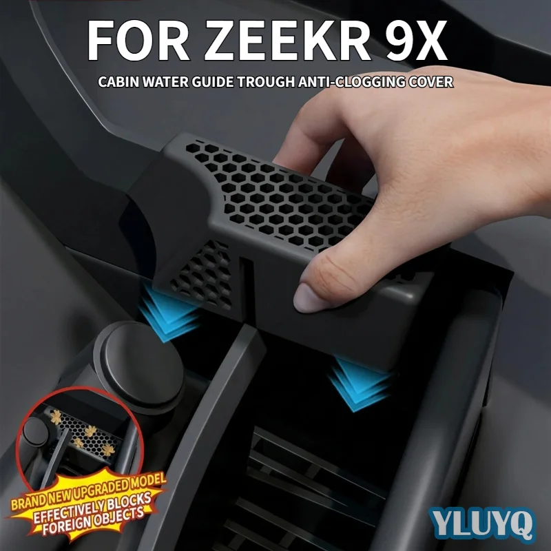2026 for Zeekr 9X Cabin Water Guide Trough Anti-Clogging Cover Engine Hood Drain Protector Car Interior Accessories