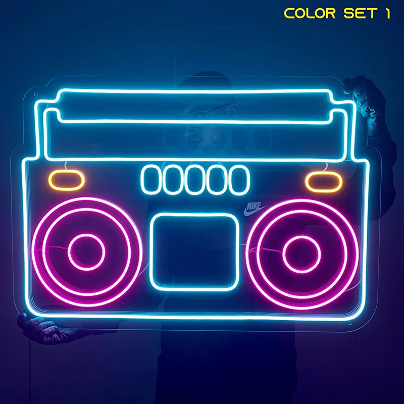 

Custom Neon Sign Made Tape Recorder Bar Party Club vibe Bedroom Light Personality Wall Decorate Boy Girl Gift